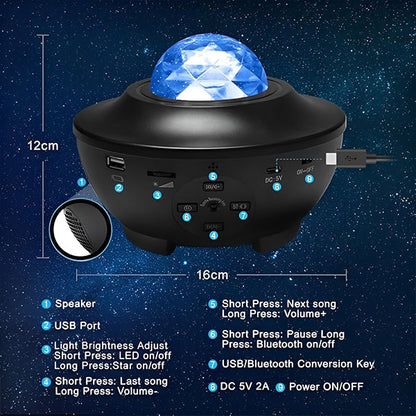 Proyector y altavoz 2 en 1 - NebulaGlow™