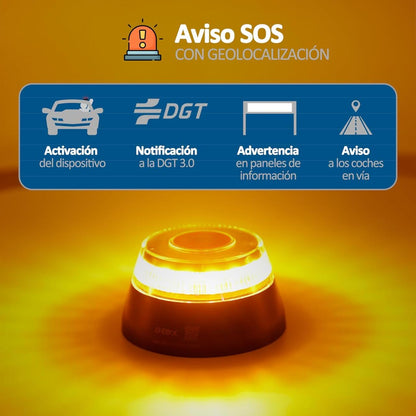 🚨Baliza Luz De Emergencia V16 Geolocalizada Homologada Por DGT